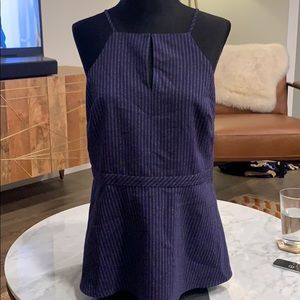 BR navy pinstriped halter top